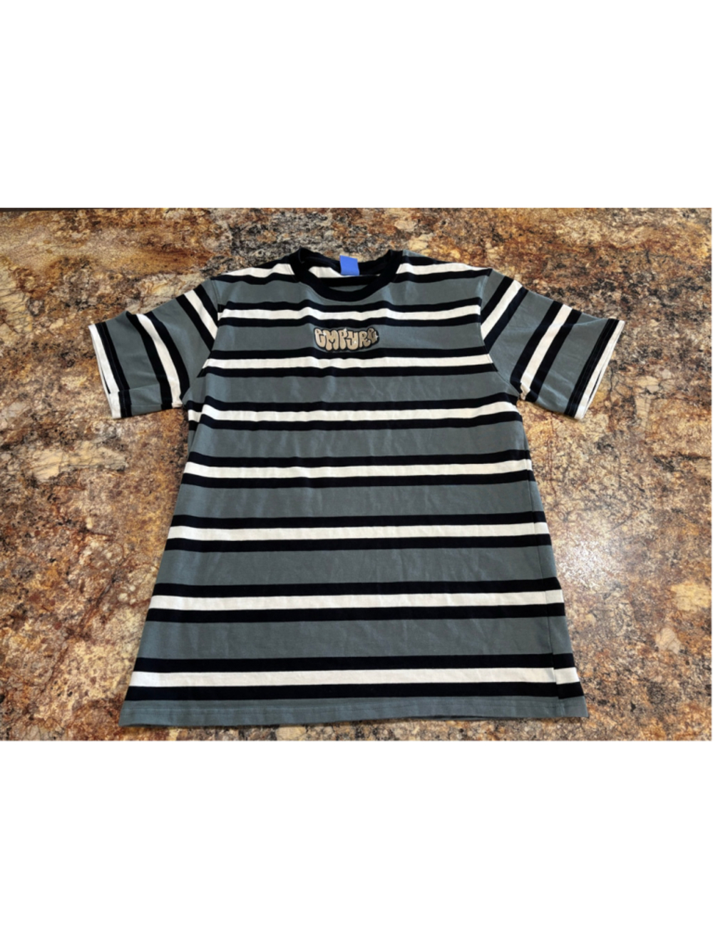 Empyre Striped Embroidered Logo T-Shirt